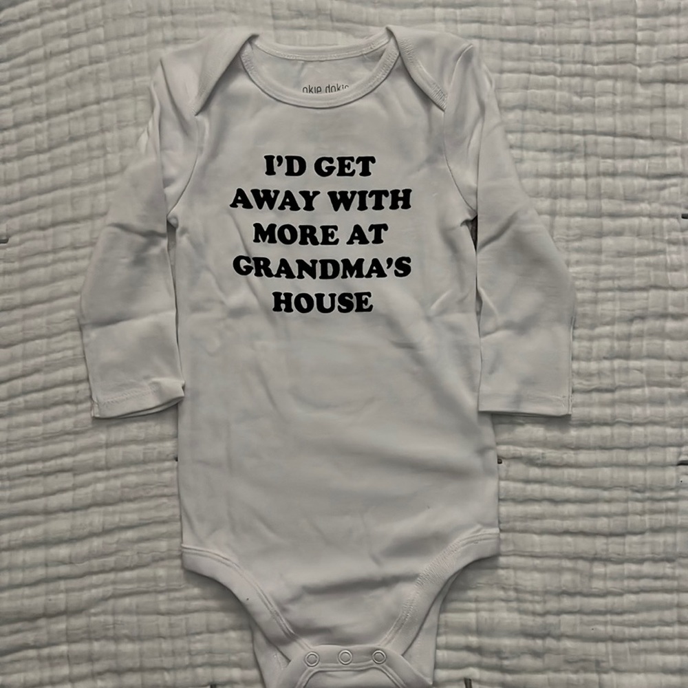 NWT 9M Long Sleeve Onesie with Saying